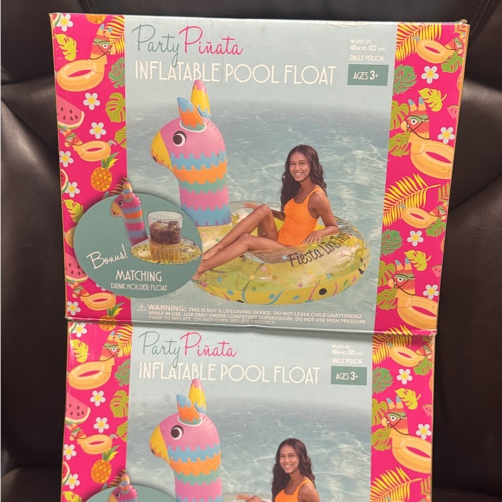 Inflatable Pool Float with Drink Holder - Multicolor